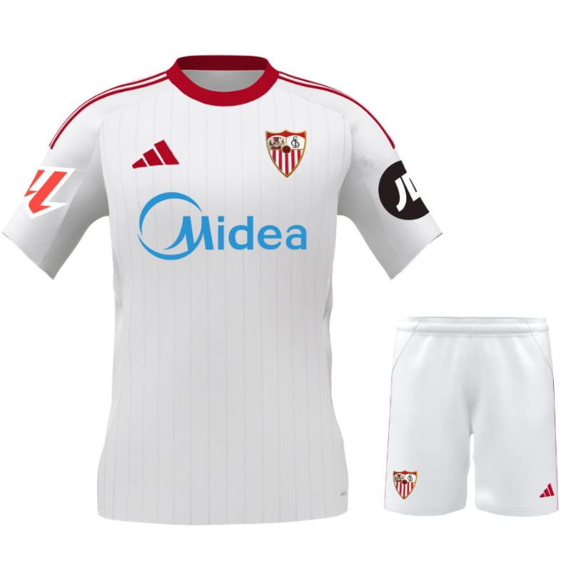 Sogna in Bianco e Rosso – Kit Completo Sevilla FC 2025-2026 (Bambini)